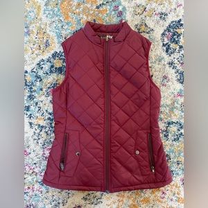Red puffer vest